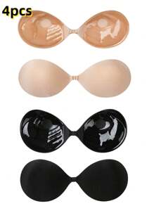 Sujetador adhesivo de 3 cm de grosor, sujetador invisible para vestidos sin espalda y sin tirantes para pechos pequeños, sujetador reutilizable para aumento de busto