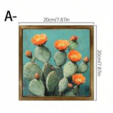 1 Stück Lebendige Kaktus Blume Kunst Holzschild | Rustikaler Landhausstil Wanddekoration Schild für Badezimmer, Garten, Café, Bar, Büro Dekoration, ideales Urlaubsgeschenk | Keine Elektrizität erforderlich | Wandbehang | Multifunktional | Holz