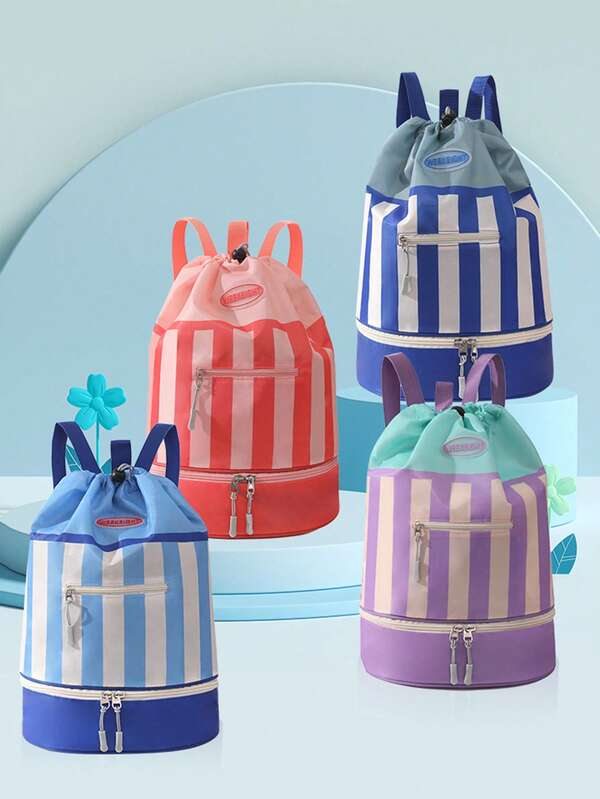 Drawstring Backpack - Versatile Gym, Dance, Beach & Swim Bag For Boys & Girls With Wet/Dry Separation - Ideal Summer Travel Gift!