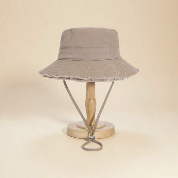 Fashionable Fringe Brim Bucket Hat, Suitable For Outdoor Activities Like Hiking, Summer Sun Protection