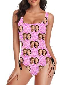 1 pieza Traje de baño personalizado para mujer, diseño de pareja personalizado, impresión facial, sexy y de moda, alta elasticidad, estilo ajustado, adecuado para playa y entrenamiento de natación, de moda para jóvenes, playa, vacaciones, ropa de baño para niñas, mejor regalo para novia/esposa, elegante, de moda, hipster, casual, minimalista chic, personalizado, personalizado, único, disfraces de hombre, guardarropa cápsula, estilo básico/urbano para hombres, regalos ideales para él, novio, familia, amigos, para cumpleaños, para vacaciones/vacaciones, para escuela/competencia, para deportes/escalada