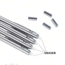 金属自动铅笔套装，带防滑笔握 - 包含 0.5mm/0.7mm/0.9mm/2.0mm 笔芯，适用于办公、书写、绘画、素描（2 支铅笔 + 4 盒笔芯 + 1 块橡皮） - 2筆+4鉛芯+1橡皮-2.0+0.9mm - 查看 5