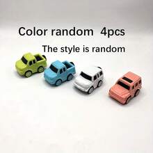 4 szt. konfigurowalnych zabawek terenowych Mini Cartoon Cute, seria małych samochodów w cukierkowych kolorach, losowe 4 kolory, modele zabawek wyścigowych, prezenty na przyjęcie świąteczne, zestaw małych samochodów wyścigowych, zabawne nagrody, konfigurowalne prezenty pamiątkowe, odpowiednie na walentynki, Boże Narodzenie, Święto Dziękczynienia, Halloween jako idealne prezenty na przyjęcie, święta, rocznicę, uroczystość, do użytku domowego