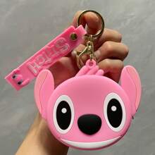 1pc Disney Cartoon Winnie The Pooh Coin Purse Keychain, Cute Pendant Bag Charm, Earphone Cable Organizer, Small Gift, School Supplies,Back To School