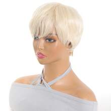 Pixie Cut Wig For Women - Short Layered Straight Synthetic Hair With Bangs,Light Beige Tones, Daily Use & Special Occasions - 米色 - 查看 6