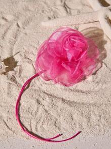 Tropiscape 1 Peça Choker de Colar com Flor Fantasma de Veludo Roseta para Mulheres, Dia dos Namorados, Mãe, Dia das Mães, Presente, Praia, Outono