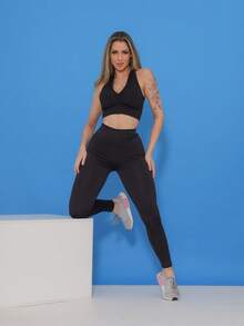Kit 4 Suplex Women's Leggings - 黑與白 - 查看 5
