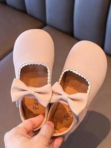 Girls' Princess Shoes, Non-Slip Soft Sole Pink Butterfly Ballet Flats, Suitable For Spring & Autumn