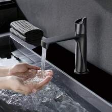 1pc Black Printed Absorbing Mat, Stone Print Quick Drying Mat, Bottom Drain Absorbing Drying Mat For Bathroom, Kitchen, Tap, Office, Commercial, Farm, Home Water Taps Decor Mat