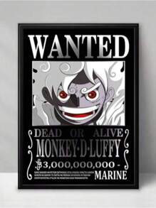 1 pieza Impresión en lienzo de una sola pieza WANTED Póster decorativo desmontable Impresión artística para sala de estar sin marco Colección de pinturas decorativas en lienzo, sin marco