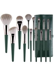 14pcs Makeup Brush Set, Includes Powder Brush, Foundation Brush, Concealer Brush, Highlight Brush, Blush/Contour Brush, Lip Brush, Eyebrow Brush, Eyeliner Brush, Angled Brush And Eyeshadow Brush. Suitable As A Gift For Family And Friends, Also Fits Any Occasion: Travel, Birthday, Anniversary, Valentine's Day, Mother's Day, Etc.