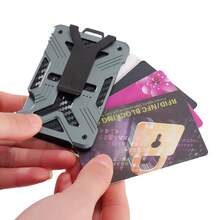 1 PCS Minimalist Wallet - RFID Protection, Ultra-Thin Aluminum Travel Card Holder, Card Storage Box, Credit Card And Wallet Organizer, With Transparent ID Card Holder, Can Hold Up To 15 Cards And Cash Holder, Slim Tactical Money Clip, Scratch Resistant Slim Card Holder Wallet - Front Pocket Wallet For Men & Women - 彩色 - 查看 3