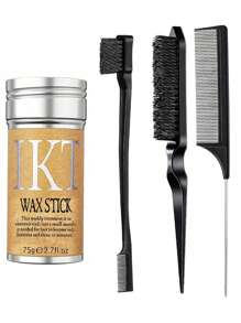 ikt Barra de Cera de Cabelo, Cera de Modelagem para Perucas Lisas, Bastão Liso para Penteado de Cabelo Sem Oleosidade, Pomada de Cabelo em Bastão para Fios Rebeldes na Franja e Frizz - 75g