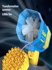 儿童男孩女孩40孔泡泡枪加特林迷你版太空灯光版室内外玩具火箭筒泡泡机 (贴纸款式颜色随机) - 彩色 - 查看 3