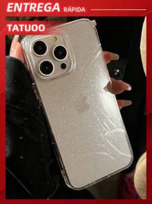 1 Peça Capa de Celular Transparente com Glitter, À Prova de Quedas e Durável, Compatível Com Apple 16/16Pro/16Plus/16ProMax