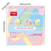 Bộ 24 bút vẽ acrylic chuyên nghiệp màu da và màu bánh macaron, khô nhanh và không lem, lý tưởng cho vẽ graffiti tự làm, nhiều lớp màu với độ che phủ cao, thích hợp làm quà tặng tựu trường, có thể dùng trên áo phông/giày vải/cốc, vẽ ngoài trời, đồ thủ công, đồ dùng học tập, hội họa, bộ văn phòng phẩm bút dạ. - Nhiều màu - Xem 11