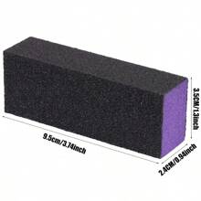 20/10 piezas Limas de uñas de esponja de alta elasticidad, endurecedor de uñas, bloques de lija negra, núcleo morado impermeable, lija gruesa, bloques de pulido de uñas de tofu, tablas de pulido de uñas