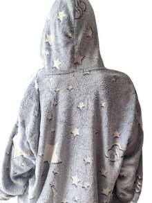 Sudadera ensamble arcoiris oversize para dama con estampádo arcoiris y diversos diseños - Gris - Ver 3