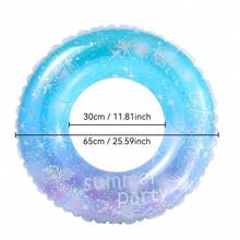 1 pieza Anillo inflable de natación con estampado de letras y degradado de colores, diseño de lentejuelas y estrellas soñador, estilo fresco - Multicolor - Ver 9