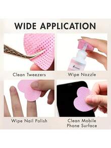 400/200片心形卸甲湿巾，无纺布卸甲棉片，睫毛胶瓶清洁条，卸甲棉片，指甲清洁条，卸甲棉片，美甲工具及配件 - 彩色 - 查看 8