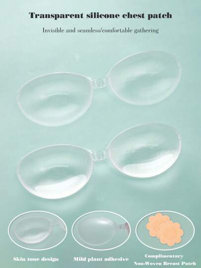 1/2 verpakkingen betaalbare onzichtbare strapless siliconen bh-kleefpads, geschikt voor Italiaanse antislipjurken en trouwjurken, zomer heeft het effect van het liften van de borsten, lichte en ademende onzichtbare tepelbedekkende borstpads Er zijn ABCDE-pakketten Let op: het onderscheid tussen de maattabelpakketten zal prevaleren!