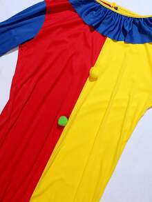 Conjunto de disfraz de payaso para hombres, traje de payaso de una sola pieza para adultos, solo incluye ropa y sombrero, sin peluca/máscara/guantes/zapatos de payaso, etc. Adecuado para fiestas de carnaval/actuaciones de festivales - Multicolor - Ver 9