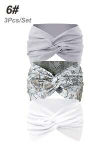 3pcs Women's Extra Wide Criss-Cross Casual Boho Headband, Solid Color Versatile Hair Accessories Turban Headband Sweatband, Hairband