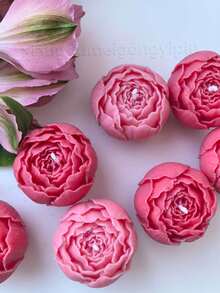 1个硅胶模具，用于制作蜡烛、3D花朵、情人节或母亲节的毕业礼物，可用于制作蜡烛、香薰石、家居艺术装饰品、可重复使用的DIY材料、DIY手工爱心礼物（耐高温、易脱模） - 白色 - 查看 3