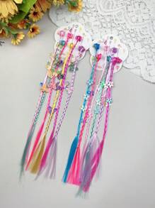 Set de 12 pinzas para el pelo trenzado coloridas y divertidas para niños, accesorios para baile/actuaciones de hip hop para niñas