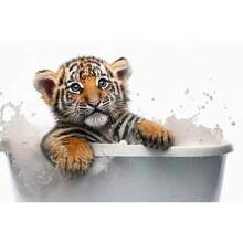 1pc Wall Arts Posters Cute Animals Baby In Bathtub Posters Elephant Panda Duck Prints Canvas Painting Bath Wall Art Picture For Living Room Home Decor Canvas, Frameless