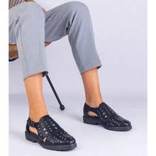 时尚百搭休闲镂空牛津鞋 - 黑色 - 查看 4