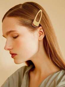 Set de 6 pinzas de pelo de metal chapado en oro con gota de agua, pinzas para el pelo de cocodrilo para mujeres, adecuado para uso diario, viajes y vacaciones, y fiestas festivas