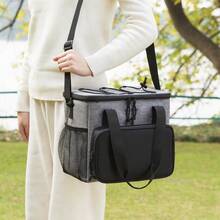 1pc 14L Large Capacity Insulated Backpack Outdoor Camping Lunch Picnic Rucksack Waterproof Oxford Car Ice Case Dinner Food Fresh Keeping Box, Leakproof Design - Reusable Thermal Lunch Box For Men, Women, Adults - Ideal For Office Work, School And Picnicback To School School Stuff Bag For School Lunch Bag For Women Cooler Bag Picnic Accessories - Multicolor - View 4