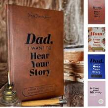 1pc Mom,I Want To Hear Your Story,DAD Story Journaling Notebooks,Sharing Life And Love,Guided Family Keepsake Journals To Share Life & Love Stories,Hardcover Book Wrapped In Leather Wedding Guest Book,School Supplies,Back To School