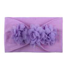 1pc Girls Light Pink Flower Decor Headband, Suitable For Toddlers, Little Girls, And Big Girls - Purple - View 2