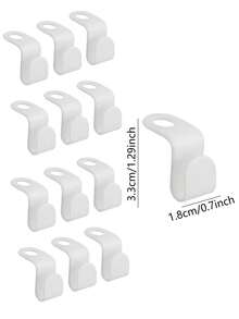 50pcs White Garment Hangers With Connecting Hooks, Heavy Duty Cascade Connector, Space Saving Clothes Rack Extension Clips For Wardrobe Organization - White - View 3