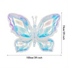 39 Inch Iridescent Transparent Butterfly Balloons - Decoration For Wedding/Birthday/Party, Extra Large Single Pack, Balloon Arch, Summer Theme Decor, Photo Props Gifts Beach Back To School School Supplies Room Decor