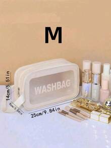 1/3 pièces Sac de toilette étanche, sac de maquillage, grand sac de maquillage transparent, organisateur de cosmétiques, sac de lavage en PVC épaissi pour le voyage et le stockage de la salle de bain, pochette de rangement des soins de la peau sac de voyage portable, grande capacité (blanc), pour vacances, plage, salle de bain, chambre, grande capacité