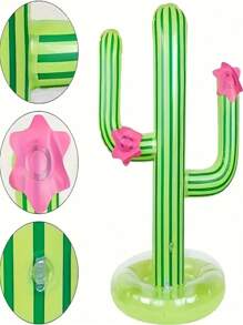 1 Set Inflatable Cactus Ring Toss Game - Perfect For Beach And Pool Parties, Durable PVC Material, Ideal Holiday Or Birthday Gift, Suitable For Holiday Gatherings, Perfect For Outdoor Pool Parties And Water Parks, Outdoor Toss Game, Also An Interactive Prop For Parties And Holidays, Pool Party Supplies, A Great Game Gift For Friends, Family, And Classmates