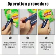 Mini Rechargeable Packaging Sealing Machine/Promotion Quality Sealed Products - 藍白色 - 查看 6