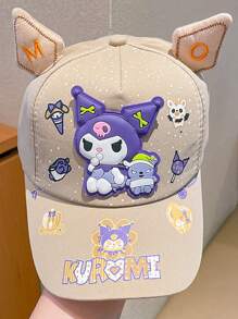 Sanrio 1 Stück Sanrio Cool Kuromi Hut, neuer süßer Cartoon-Charakter Baseball Cap, verstellbarer Sonnenhut für Damen, Sonnenschutz Hut, Baseball Mütze, UV-Schutz, maschinenwaschbar, Marke: Sanrio