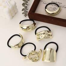 Set da 7 pezzi/6 pezzi/5 pezzi/1 pezzo di fermagli per capelli in metallo minimalisti, elastici per coda di cavallo, elastici per capelli, scrunchies, corda per capelli elastica, accessori per capelli, regali