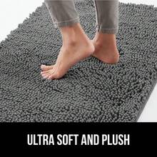 Ultra Absorbent Grippy Doormat For Muddy Dog Paws, Machine Washable Soakstopper Rugs Cleaner Floors, Bed Mat For Dirty Dogs, Indoor Entrance Door Rug Pet Bed Mats 24x17 Gray - Grey - View 8