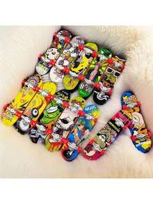 Mini Finger Skateboard Toy, Professional Finger Skateboard Stress Relief Toy, Teenage Gift, Finger Skateboard With Bearings, Double Kick Deck, Desk Toy For Office And Classroom, Teenage Christmas Gift - Multicolor - View 6