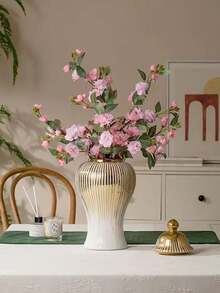 Decorative Ceramic Ginger Jar With Lid Storage Jar Table Center Vase, Decorative Ceramic Vase For Home Decor - Multicolor - View 7