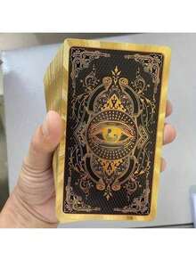 1 Lá bài Tarot bằng nhôm vàng, Thẻ trò chơi trên bàn bằng nhựa chống thấm nước in nóng, Thẻ bài Tarot cho người mới bắt đầu, 78 lá bài Tarot cổ điển với ý nghĩa phong phú, Kích thước 4,72x2,76 inch, Quà tặng lý tưởng cho trẻ từ 14 tuổi trở lên, Chất liệu chính là PET, Bộ bài Tarot hoàn chỉnh bằng nhôm vàng, Thẻ bài Tarot bền, Bộ bài Tarot độc đáo bằng vàng vàng, Trò chơi bói toán, Halloween, Giáng sinh, Phục sinh, Hàng hóa ngày lễ - Vàng - Xem 4