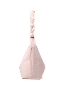 Women's Crossbody Bag Drawstring Shoulder Strap Pleated Canvas Bag Underarm Bag Casual Large Capacity Shoulder Bag