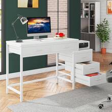 Computer Desk, Office Desk With 5 Drawers, Writing Table, PC Desks, Sturdy And Durable Desk For Home Office - White - View 5