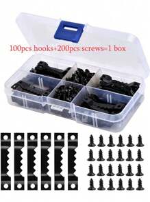 50/20 pièces Crochets en forme de scie pour cadres photo dorés et noirs, double/simple face, 100 pièces accessoires décoratifs pour l'installation de peintures, crochet métallique pour boîtes et sacs