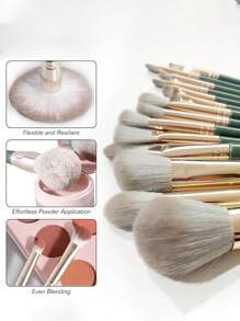 14pcs Makeup Brush Set, Includes Powder Brush, Foundation Brush, Concealer Brush, Highlight Brush, Blush/Contour Brush, Lip Brush, Eyebrow Brush, Eyeliner Brush, Angled Brush And Eyeshadow Brush. Suitable As A Gift For Family And Friends, Also Fits Any Occasion: Travel, Birthday, Anniversary, Valentine's Day, Mother's Day, Etc.